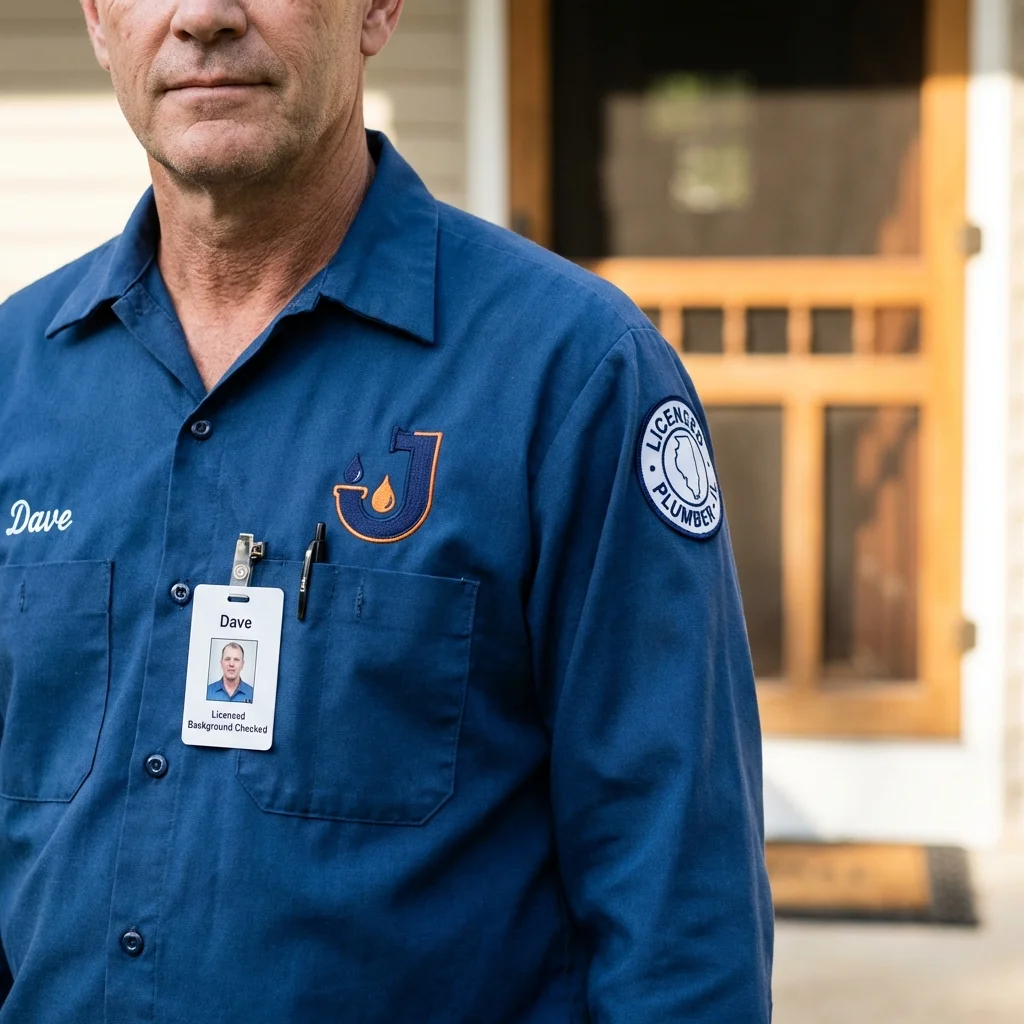 Licensed plumber showing ID badge in Waikoloa, HI
