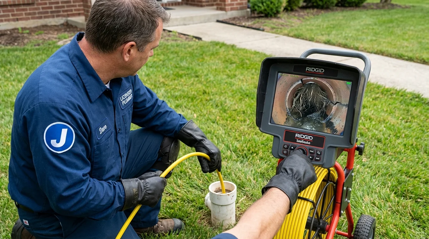 Sewer camera inspection being performed by Johns Plumbing LLC in Waikoloa