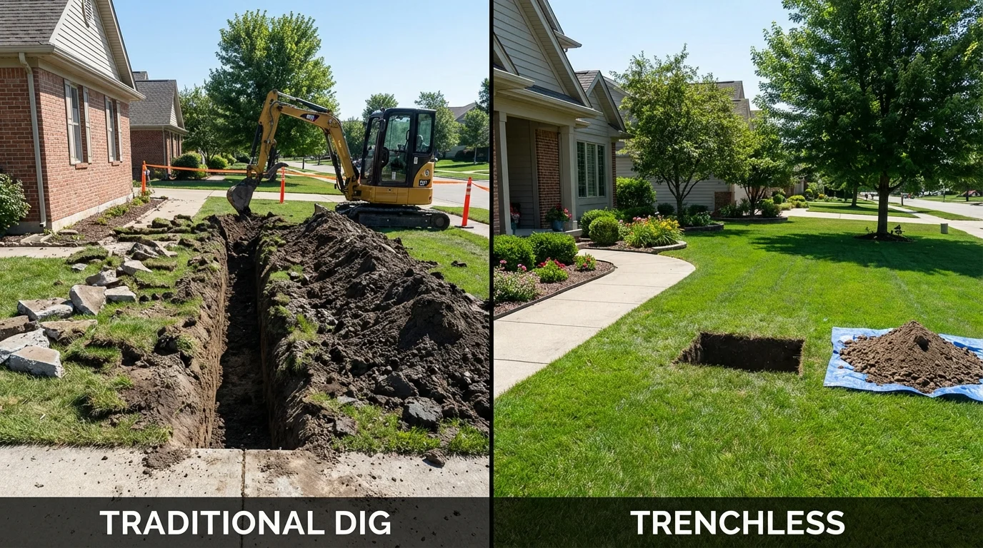 Trenchless sewer repair with minimal yard damage versus traditional excavation in Waikoloa, HI